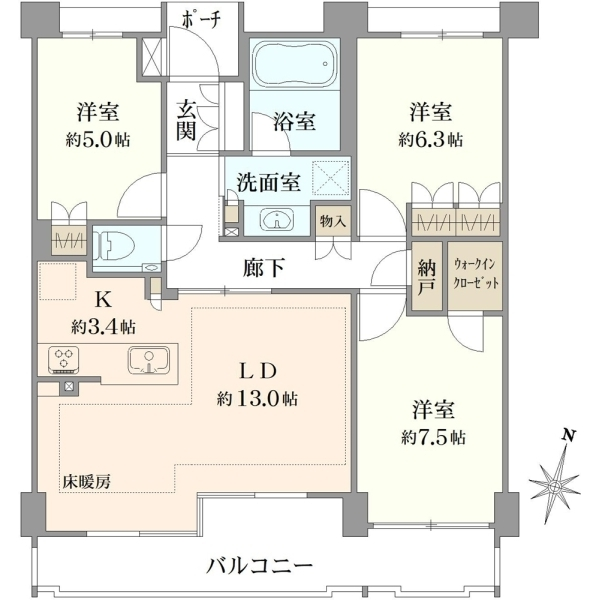 プラウド横濱ヒルトップ 間取図