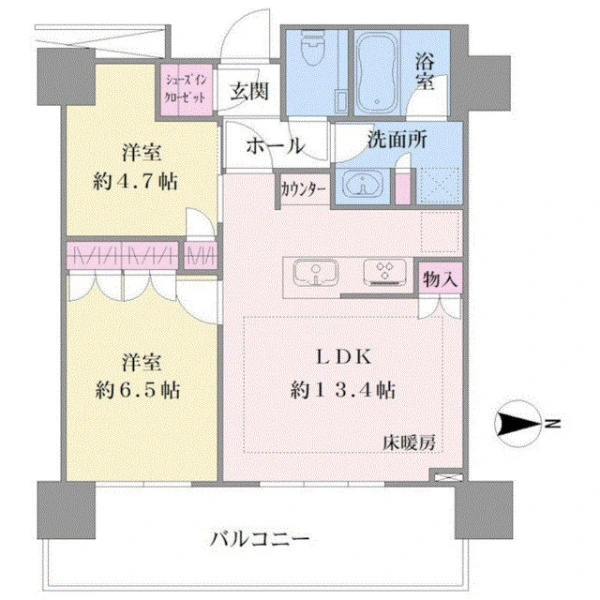 ＴＨＥ　ＹＯＫＯＨＡＭＡ　ＦＲＯＮＴ　ＴＯＷＥＲ 間取図