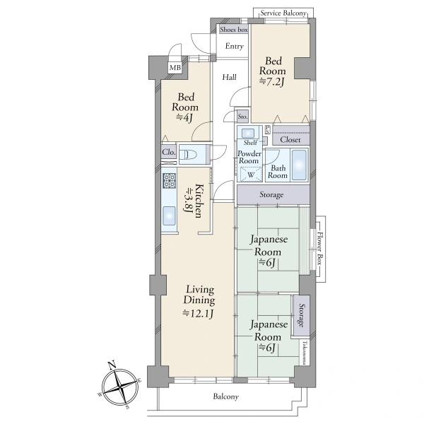 ロイヤルフラッツ唐崎 間取図