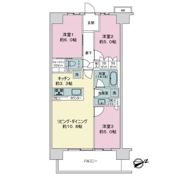 リビオシティ川口元郷 間取図