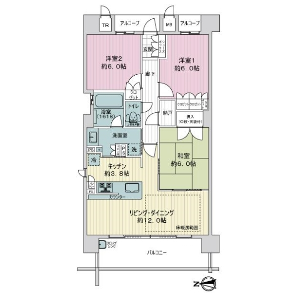 アークレジデンス吹田千里丘 間取図