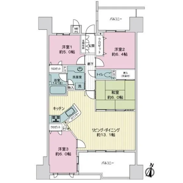 ライオンズマンション金山ニューシティ 間取図