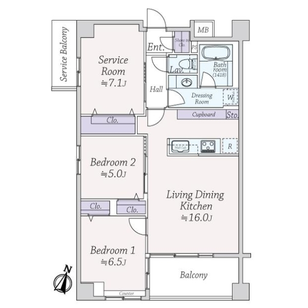 オープンレジデンシア武蔵小山 間取図