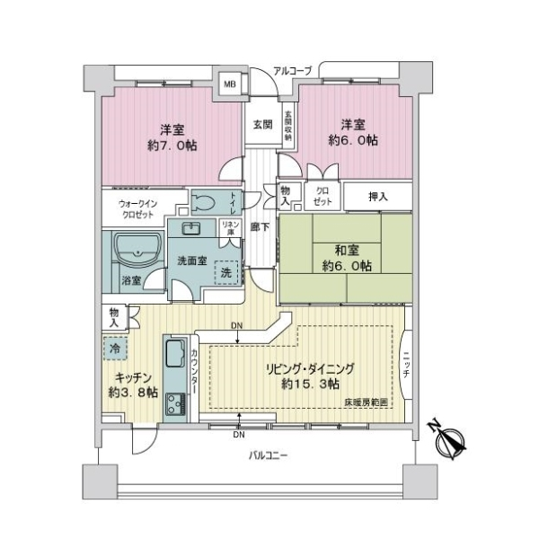ライオンズ聖蹟桜ヶ丘パシーナ 間取図