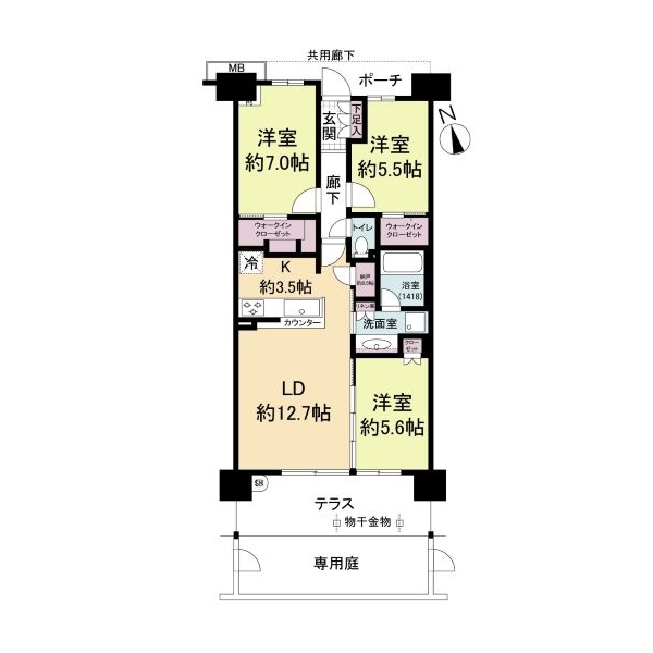 メガシティテラス１棟 間取図