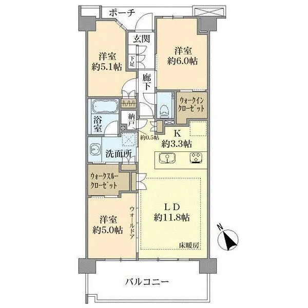 ASUKAYAMA RESIDENCE ブライトコート 間取図(平面図)