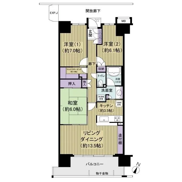ザ・ガーデンプレミアム ３ＬＤＫ、８１m2、１０階部分、室内大変綺麗にお使いです