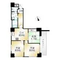 ライオンズマンション上六第二 間取図