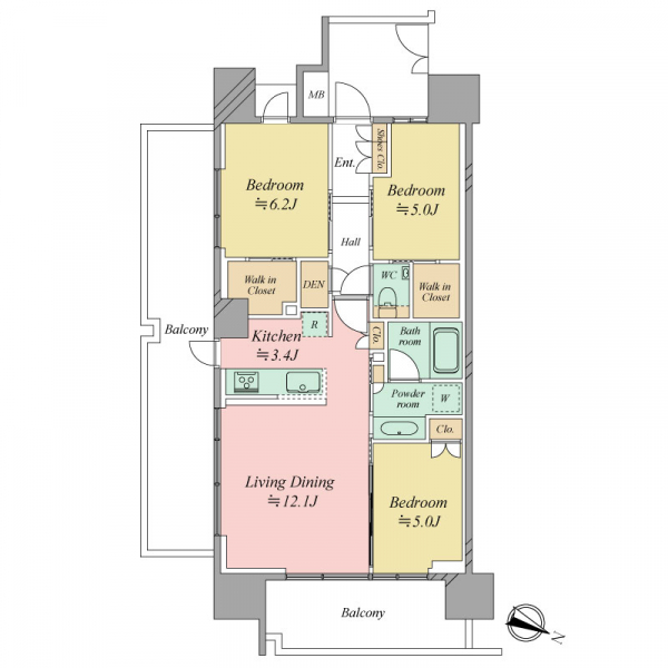 シティハウス日暮里 間取図