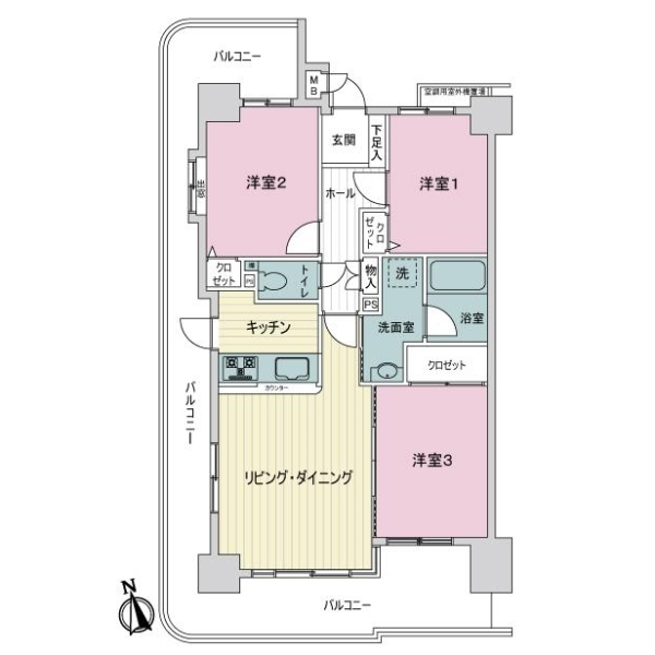 ライオンズマンション京命 間取図