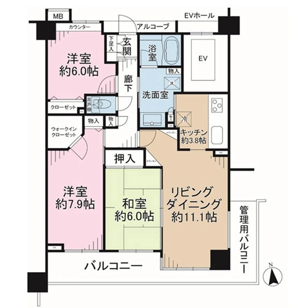 オーベル鎌倉岡本グランフィオーレ 間取図