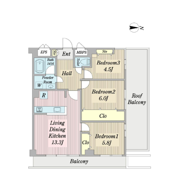 シティハイツ大山 間取図