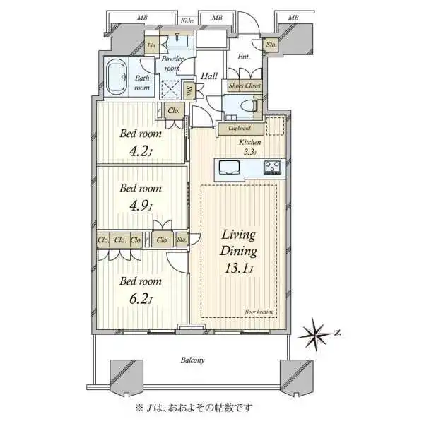 富久クロスコンフォートタワー 間取図