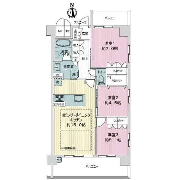 セントフローレンスパレス京都四条山ノ内 間取図