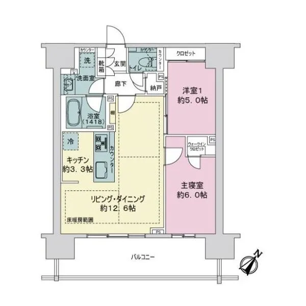 バンベールルフォン辰巳 間取図