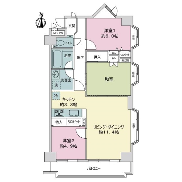 ライオンズマンション与野本町 間取図