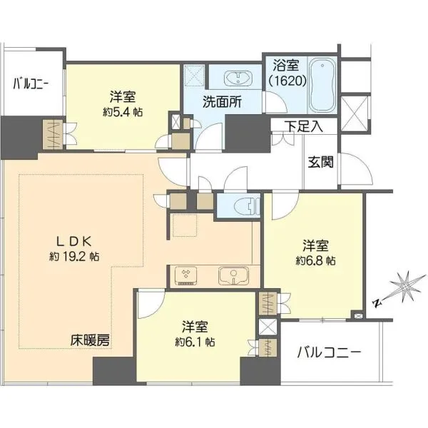 クレヴィアタワー中之島 間取図