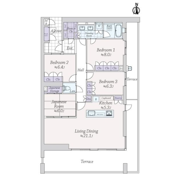 エアフォレスト一番町フォレストテラス 間取図