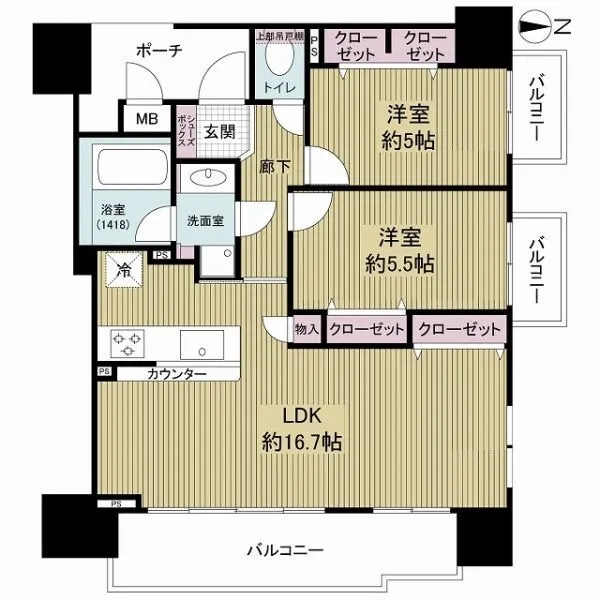 ランズ北田辺 間取図