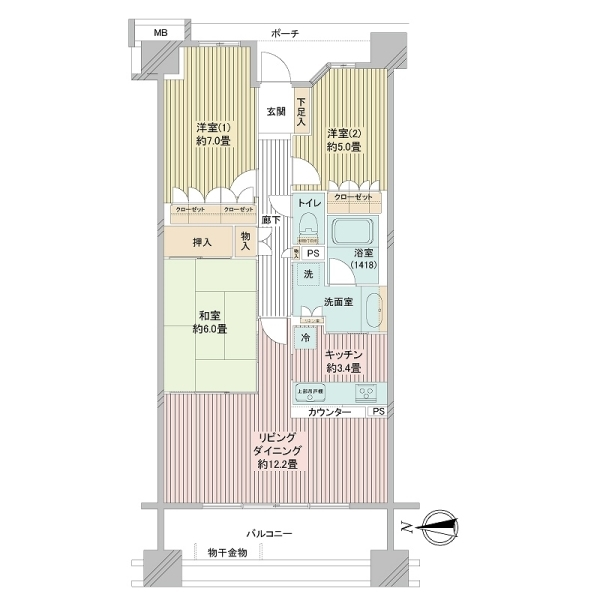 センターフォートＢ 間取図