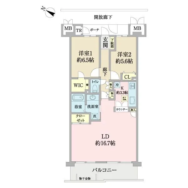 エヴァーグリーン柏　B棟 間取図