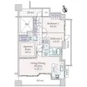 ライオンズステージ立川ラフィナタワー 間取図