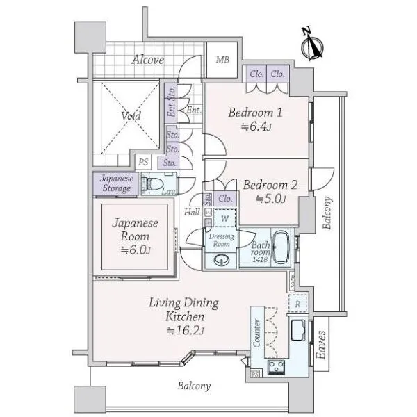 ライオンズステージ立川ラフィナタワー 間取図