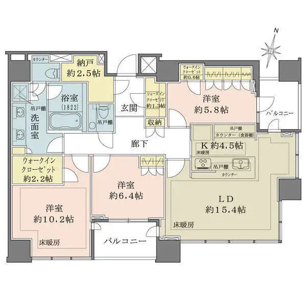 ザ・パークハウス白金二丁目タワー 間取図