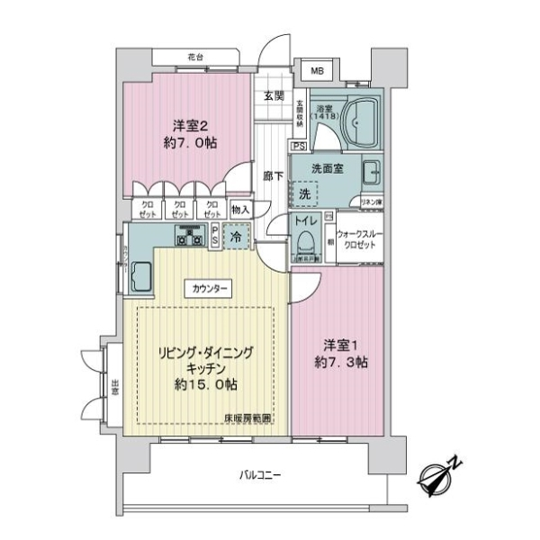 ライオンズ聖蹟桜ヶ丘パシーナ 間取図