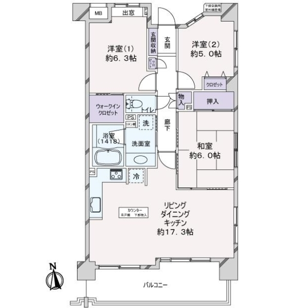 ライオンズマンション浦安シティ 間取図