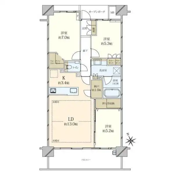 プラウドシティ加賀学園通り 間取図