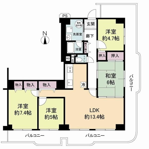 梅小路スカイハイツＡ南棟 間取図