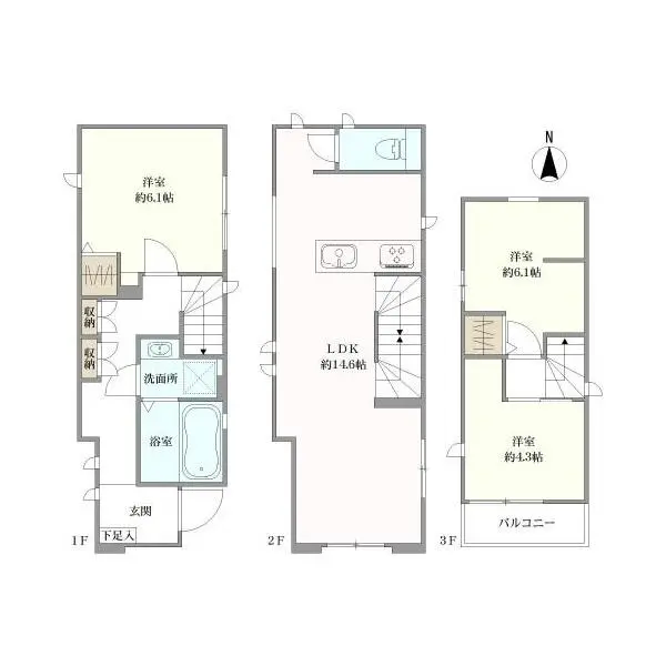 新宿区北新宿３丁目 間取図