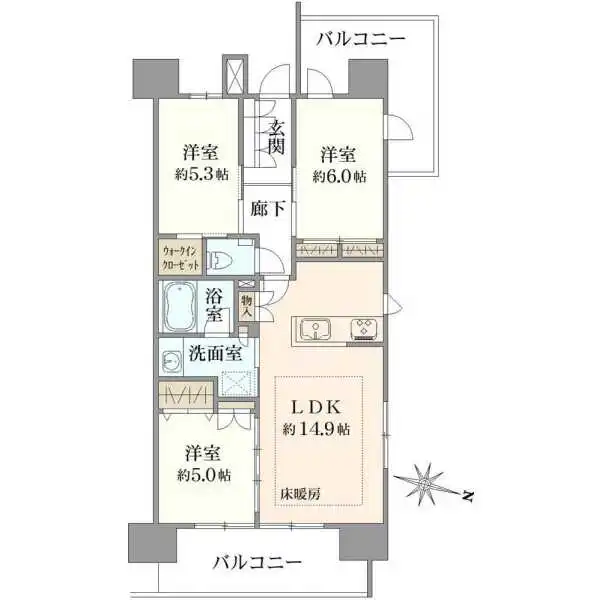オークプレイス小岩 間取図