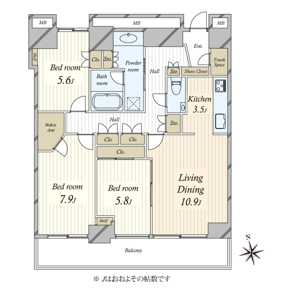 Ｗコンフォートタワーズ　Ｗ　Ｃｏｍｆｏｒｔ　ＴｏｗｅｒｓＥＡＳＴ 間取図