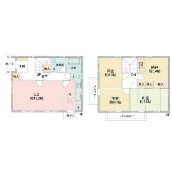 松戸市稔台２丁目 間取り図