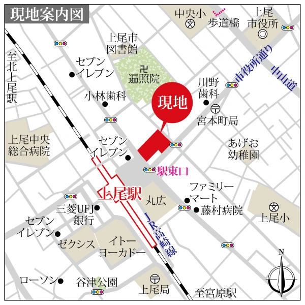 シティタワー上尾駅前 現地案内図
