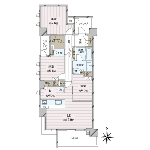 ジオ西宮北口瓦林町 間取図