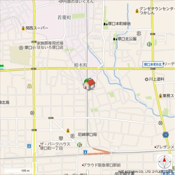 尼崎市塚口本町2丁目 現地案内図
