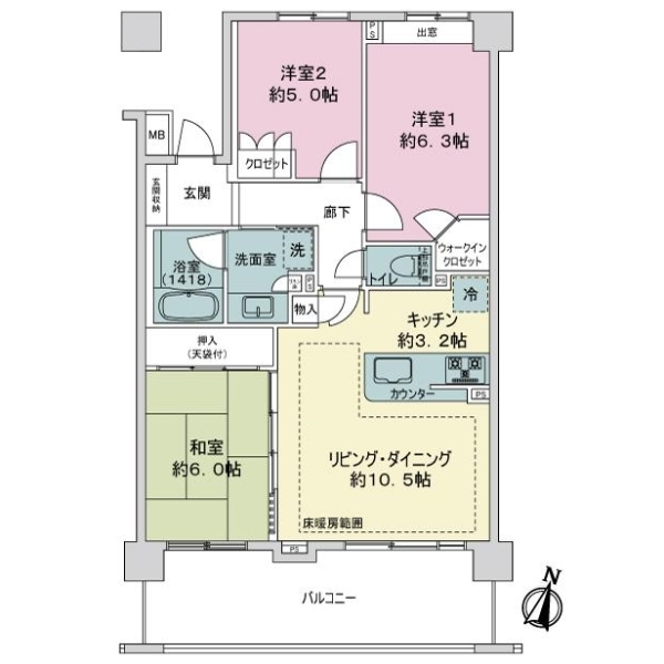 ライオンズ石神井サウスマークス 間取図