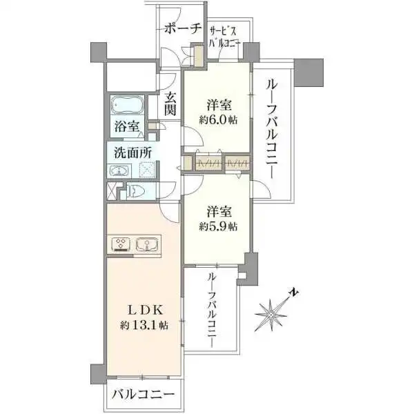 コスモ小竹向原ガーデンフォルム 間取図