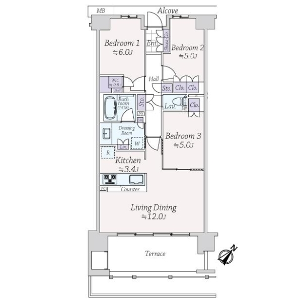 王子飛鳥山ザ・ファーストタワー＆レジデンス　レジデンス棟 間取図