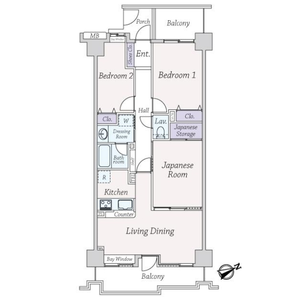 朝日クレス・パリオ門前仲町東館 間取図