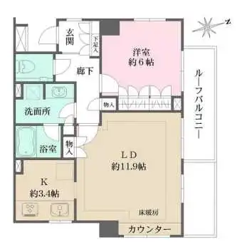 約11.9帖のゆとりあるLD