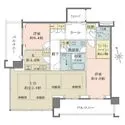 グラングリーン大阪 THE NORTH RESIDENCE LDは約22.3帖×コーナー窓で開放的な室内。水回りを中心にぐるりと回遊できる機能的な間取りです。