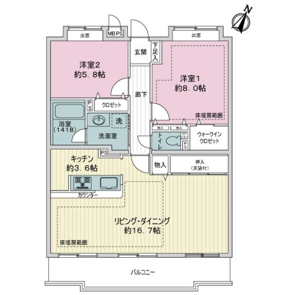ライオンズビュー生田の杜 間取図