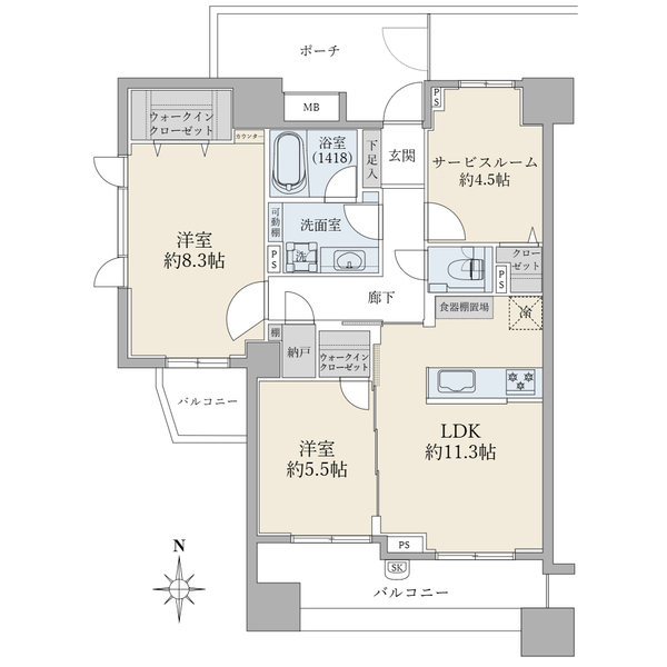 リビオ初台アリアフォート 間取図