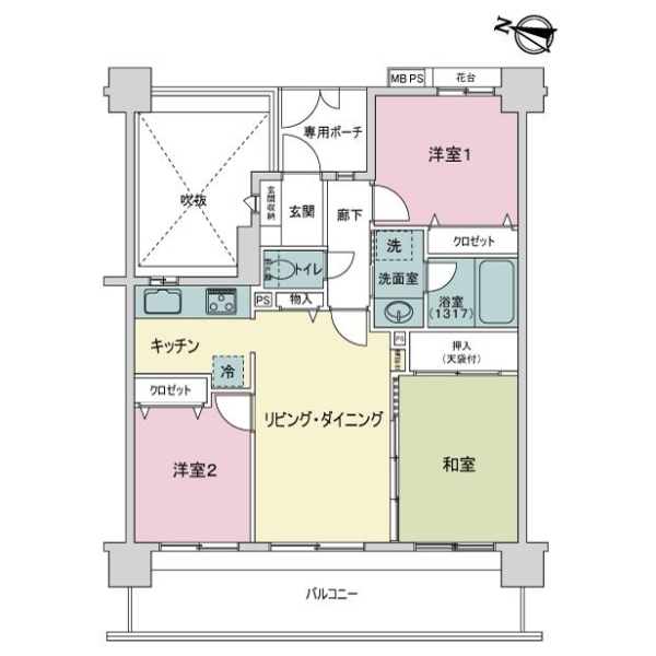 ライオンズガーデンお花茶屋 間取図
