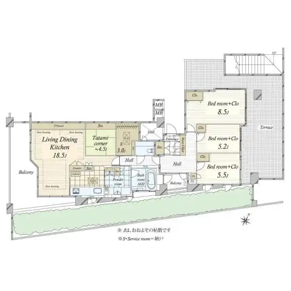 上野毛シティハウスノーステラス 間取図