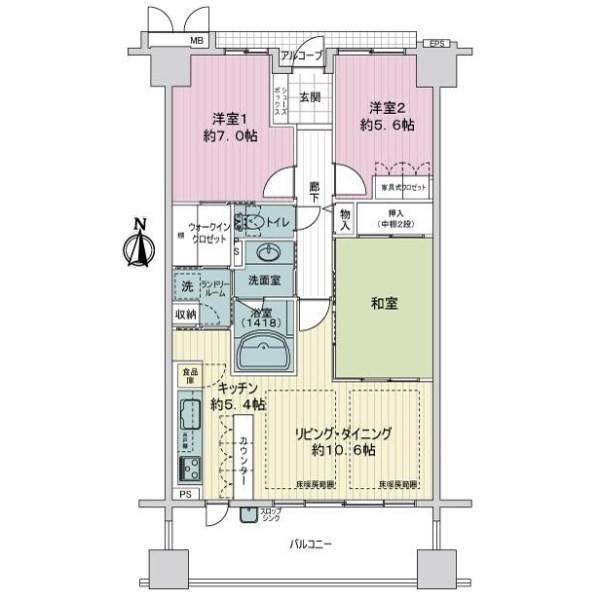 サーパス浅間町 間取図